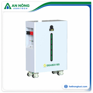 Ắc quy lưu trữ Lithium, hiệu: Gigabox, model: Gigabox 16S, điện áp: 51.2V, dung lượng: 305Ah, dùng trong hệ thống điện Năng lượng mặt trời. Hàng mới 100%