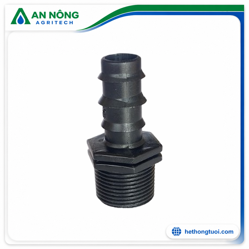 Nối ren thẳng ống 20mm ren ngoài 27mm uPVC (20mm * 27mm)